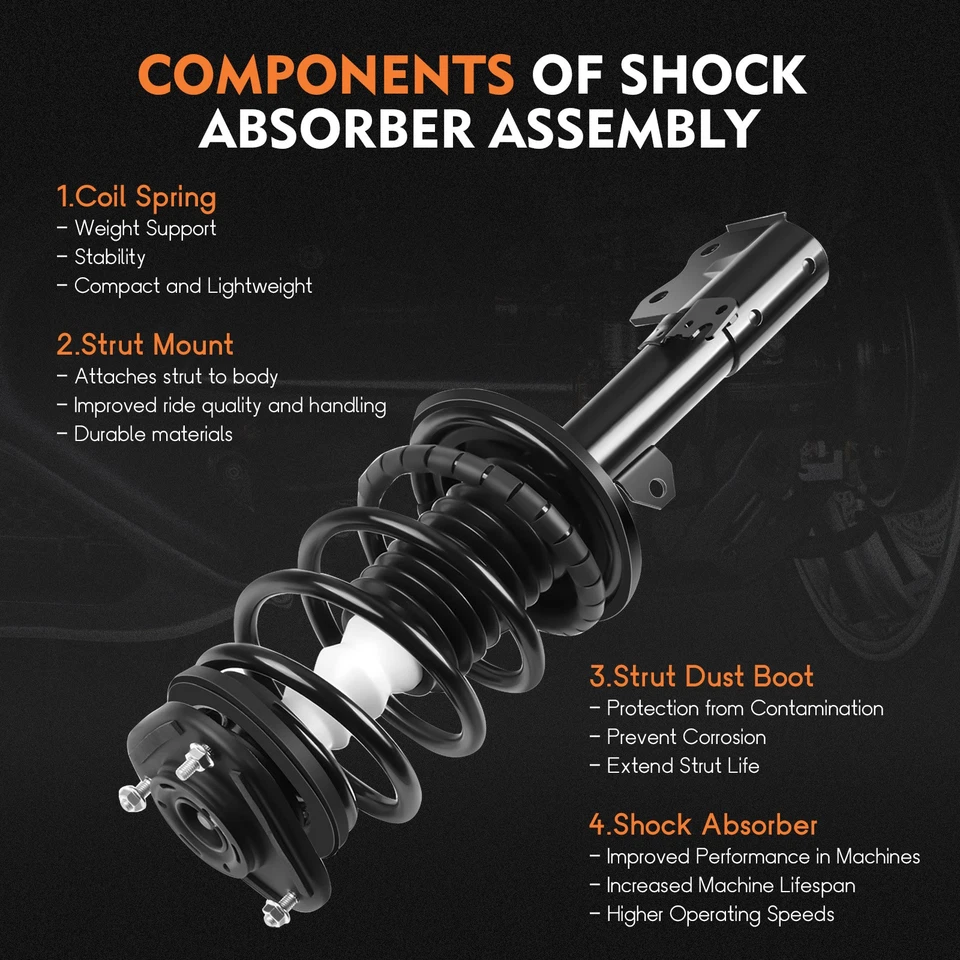 2Pcs Quick Install Complete Struts Shocks Springs & Mount For Toyota Prius 04-09 - Image 2 of 4