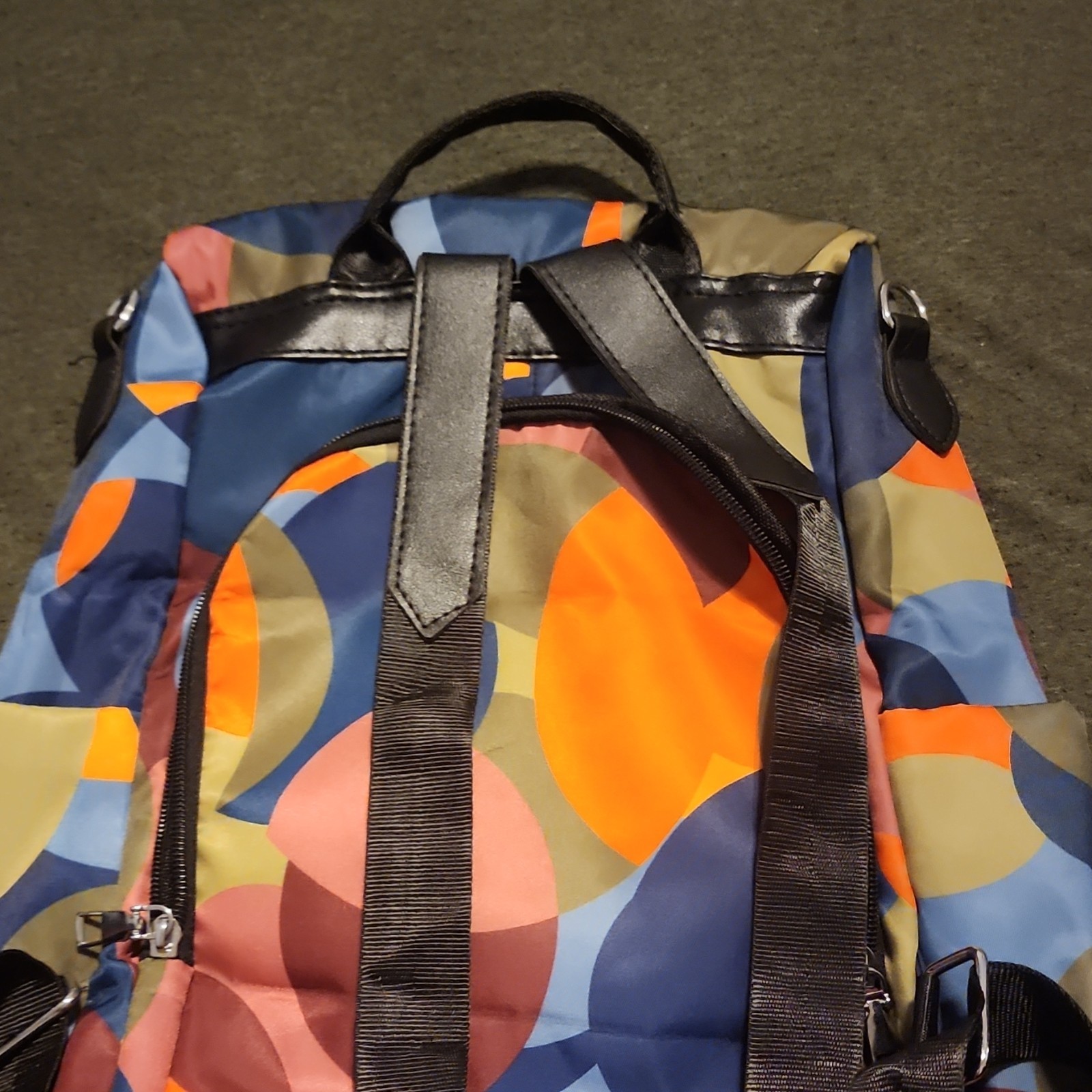 Multicolor Geometric Pattern Men's Backpack Adjus… - image 2