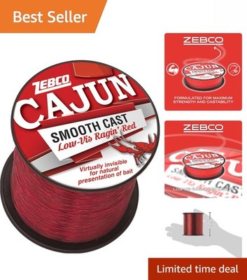 Cajun Line Smooth Cast Fishing Line, Low Vis Ragin' Red