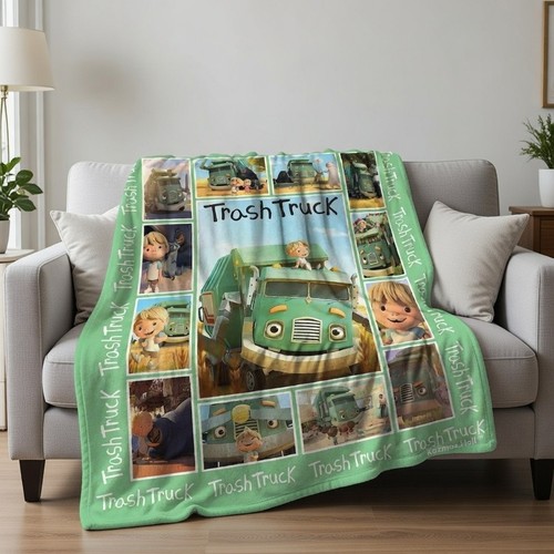 Trash Truck Blanket Flannel Throw - Birthday Gift Cozy Sof - 第 5/7 張圖片