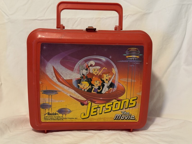 1990 Aladdin The Jetsons the Movie Plastic Lunchbox and Thermos