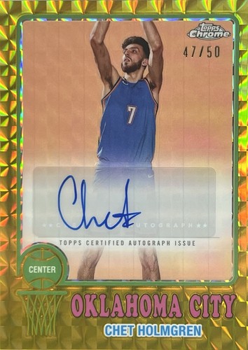 Chet Holmgren [Gold Geometric Refractor] #73TA-CH 2024 Topps Chrome 1973 Autograph card