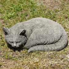 Latex and Fibreglass Mould | Curled Up Cat Statue Outdoor Garden Ornament