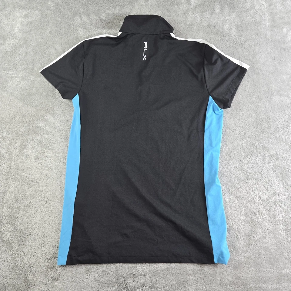 Top RLX Ralph Lauren para mujer pequeño negro 1/4 cremallera cuello falso ropa deportiva Foto 2 de 4