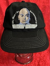 Vintage Austin Powers Hat Adult 90s Black Strapback Dr. Evil Movie OSFA