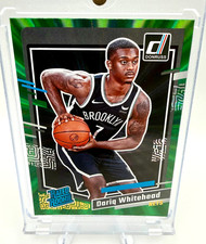 Dariq Whitehead 2023-24 Donruss Rated Rookie RC Green Flood ##240 Brooklyn Nets