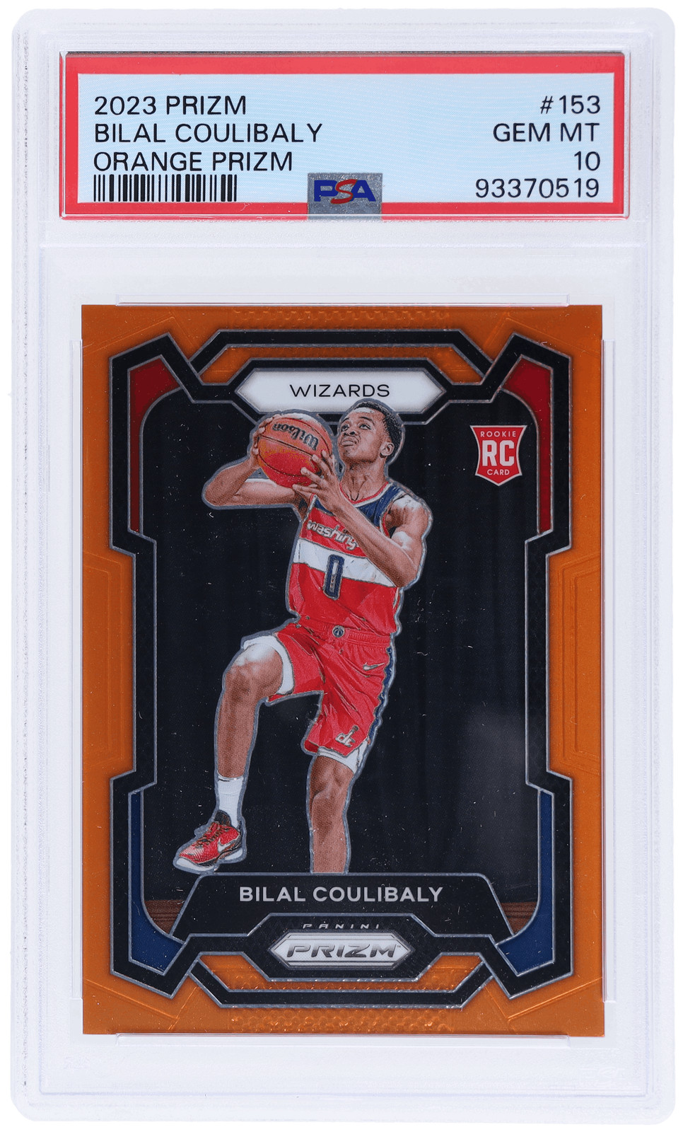 2023 Panini Prizm Bilal Coulibaly Orange Prizm #153 /49 PSA 10