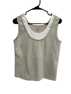 White Stag Stretch Layering Tank Top Sidewalk White Sz Large Sporty Active