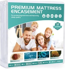King Mattress Protector Cover【Sealed Zipper+Terry Cloth】 76"x 80" Fits [13/1