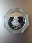 1976 PAWNEE Indian / Wolf Oklahoma Franklin Mint dog canine .999 Silver 1 Oz