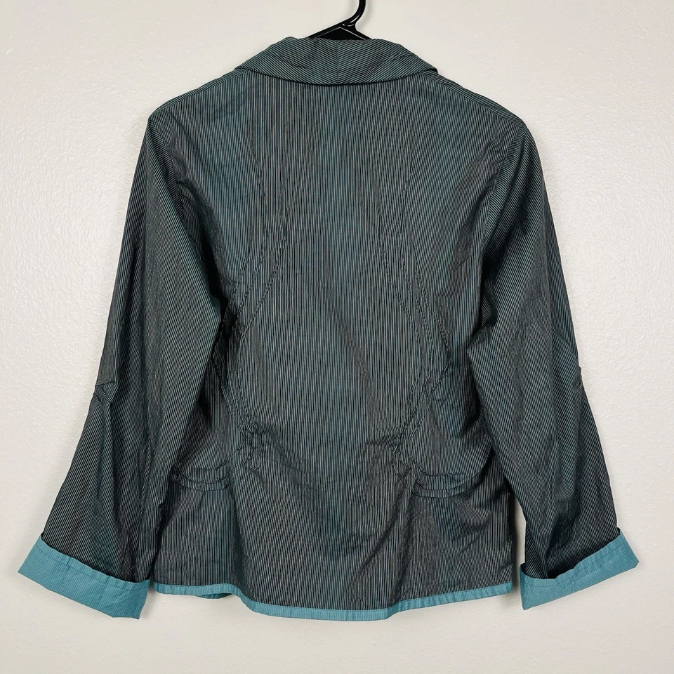 Blazer Issey Miyake Haat Heart Vintage Listra Azul Plissado Jaqueta de Algodão 2/Pequeno - Imagem 4 de 4