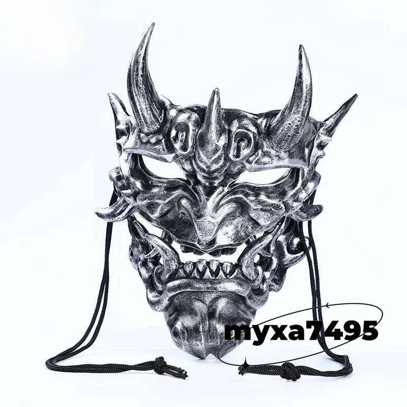 Japanese Prajna Mask Demon Oni Samurai Cosplay Hannya Noh Kabuki Devil Halloween - Image 4 of 4