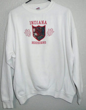 VTG '80s Indiana Hoosiers White embroidered Crewneck Sweatshirt XL USA