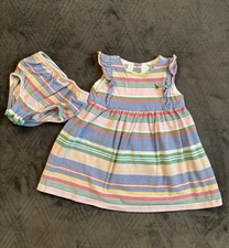 Polo Ralph Lauren Girl's Oxford Mesh Stripe Dress Size 12M