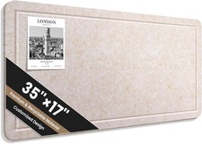 Large Bulletin Board 35 X 17 Inches Felt Cork Board with 40 Pushpins Foldable...