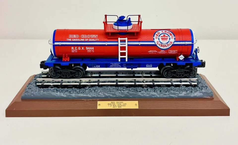 K-Line O Gauge Red Crown Gasoline Vintage Diecast Riveted Tank Car Bank LNIB - Image 2 of 4