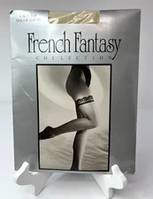 French Fantasy Collection Lace Top Thi-Hi Stockings Off White Size Small/Medium
