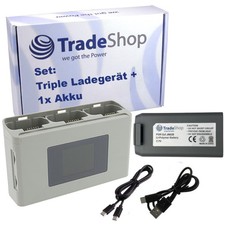 Set: Akku 2,25Ah + Dreifach USB-C Ladegerät Powerbank für DJI Mavic Mini 2