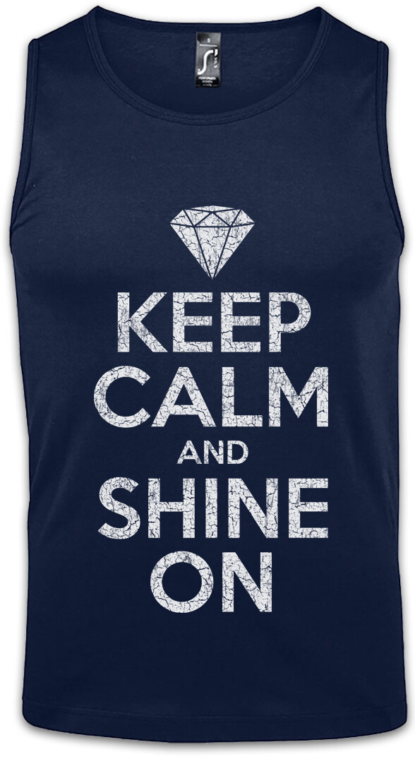 ALTRA Canotta uomo Keep Calm And Shine On diamante raggi brillanti