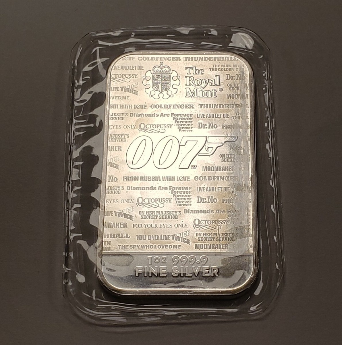 1 oz .999 Silver Bar - 007 James Bond - No Time To Die - The