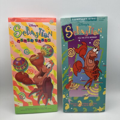 Disney's Sebastian The Little Mermaid 1990 Party Gras 1991 CDs Long Box SEALED!