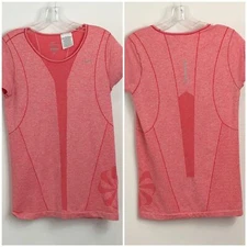 NIKE DRI-FIT running top, light red design, women's Medium