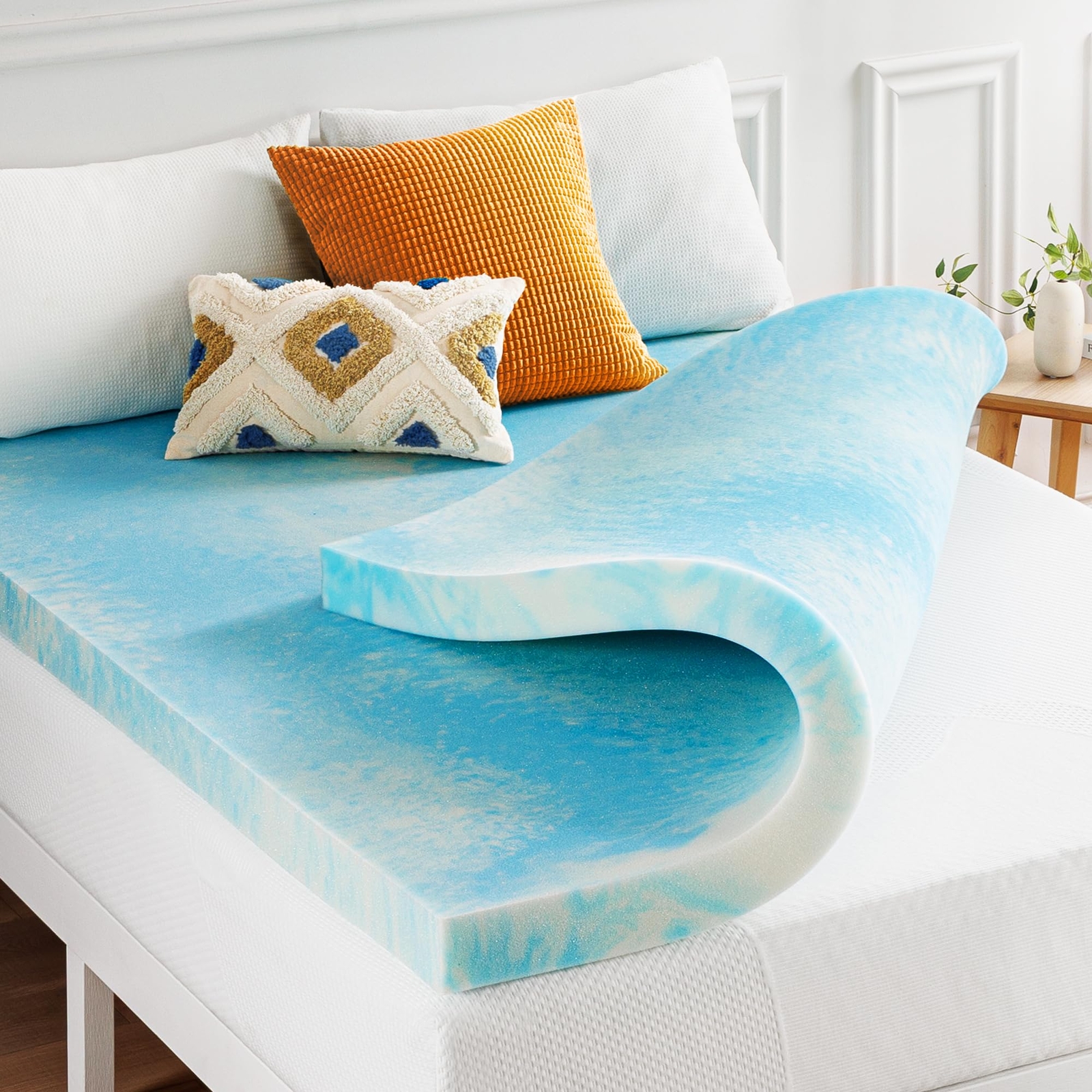 3 Inch Swirl AeroBreeze Cooling Air Flow Memory Foam Mattress Topper, Twin