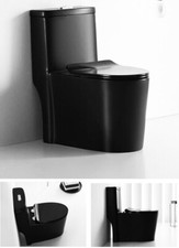 Matte Black Modern One Piece Toilet with Dual Flush Savaro 
