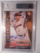 Kyle Wright 2017 Bowman Draft #BDM-KW 5x7 #2/49 Signed Autograph Beckett Slab