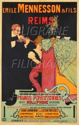 E. MENNESSON KLAVIER Reog - POSTER HQ 50x70cm eines VINTAGE POSTERS