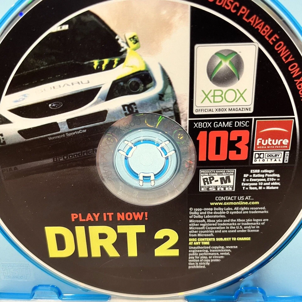 DIRT 2 MICROSOFT XBOX 360 OFFICIAL GAME DEMO DISC #103 ONLY 2009 ORIGINAL WORKS - Image 2 of 3