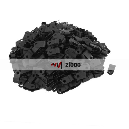 400Pcs Nylon R Type 3/16" 5.3mm Cable Cord Wire Clamp Clip Fastener Black 18.5mm - Picture 3 of 4