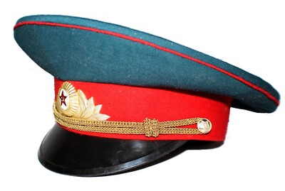 Vintage Authentic Soviet Officer Parade Cap for USSR Infantry Cold