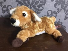 Aurora World Realistic Deer Beanie Plush Stuffed Animal Doe Reindeer Brown