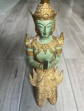 Tempelwächter Statur kniend Bronze Höhe 33 cm aus Sammlung 2,25 Kg Thailand