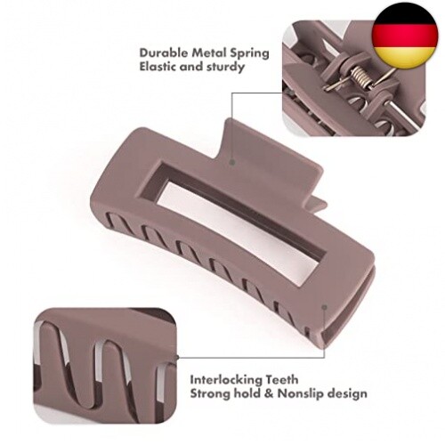 6er-Set Matte Haarklammern – Rutschfester Halt, Acryl, Große Haarklammern Für Damen & Mädchen