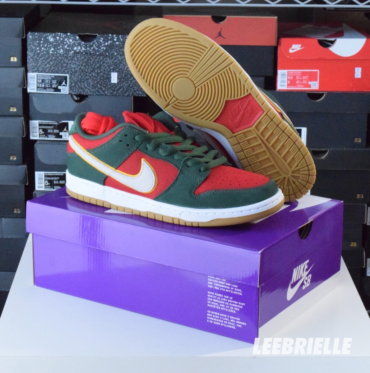 Nike SB Dunk Low Seattle Supersonics Green Red White FZ1287