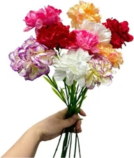 20 inch Bouquets 10 Stem Carnations,Outdoor UV Resistant No Fade Artificial Flow