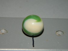 Akro Agate Cork Screw Marble White Base Green Swirl approx 5/8"