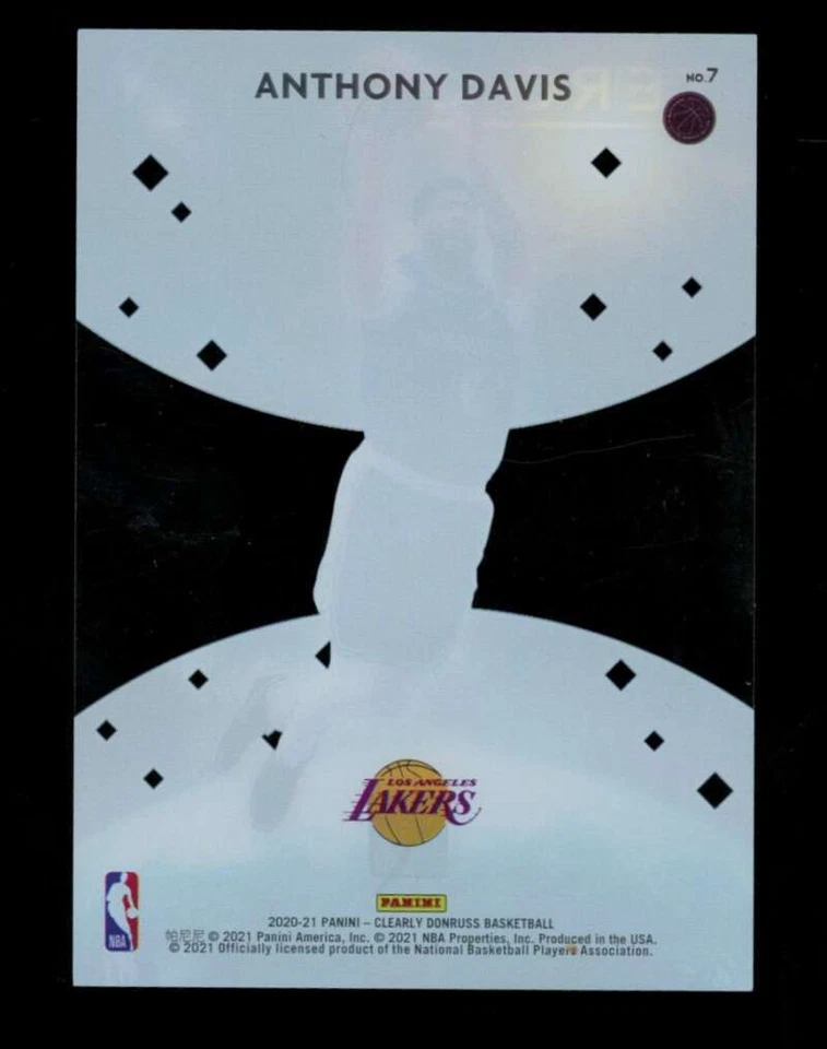 2020-21 Clearly Donruss Anthony Davis Zero Gravity #7 JX4684 - Image 2 of 2