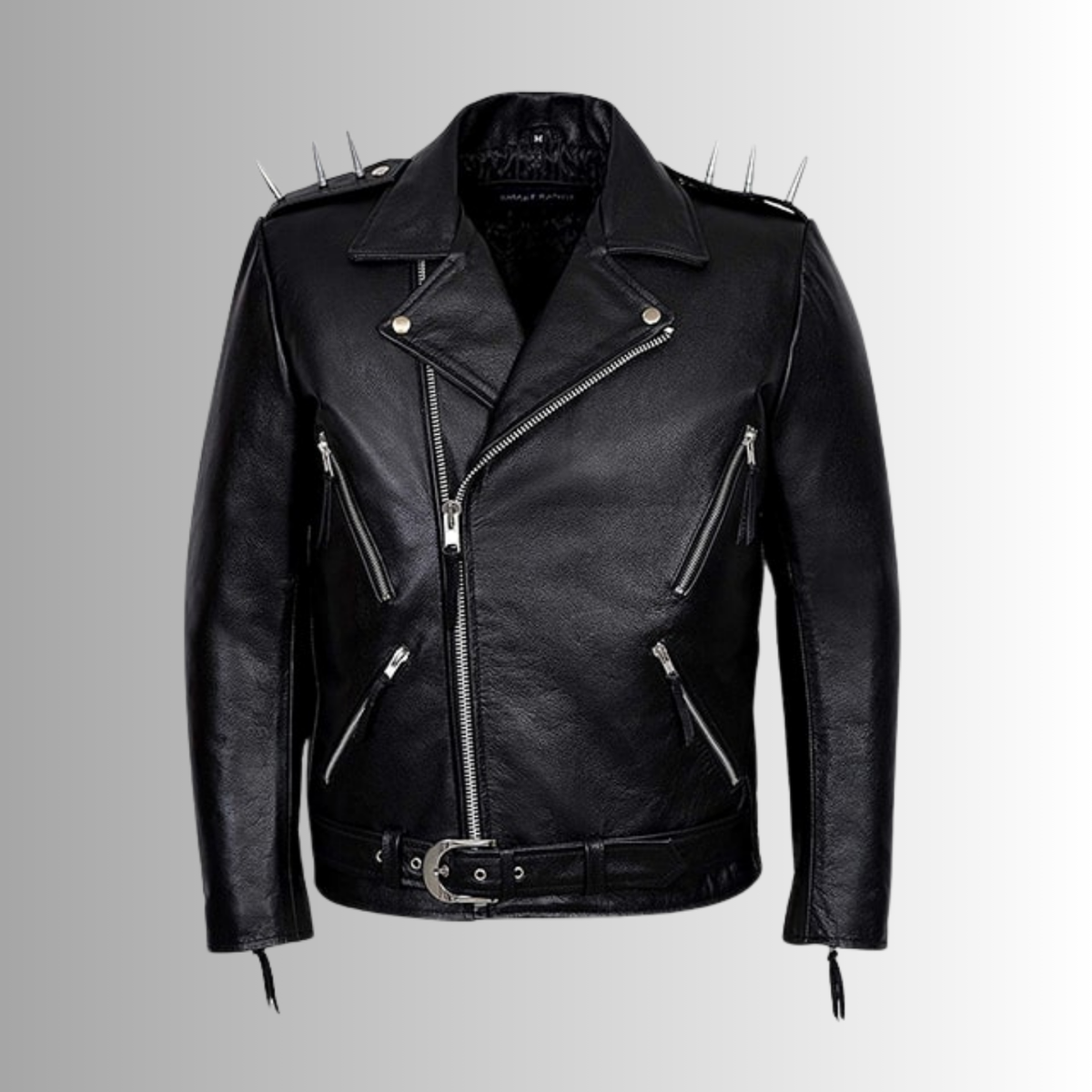 Mens Punk Leather Jacket Ghost Rider Jacket Nicolas Cage Cosplay