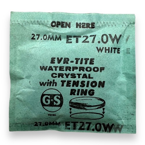 Round Watch Crystal x 1 G-S EVR-TITE Waterproof 16.1 - 34.5 WHITE Tension Ring - Picture 6 of 20