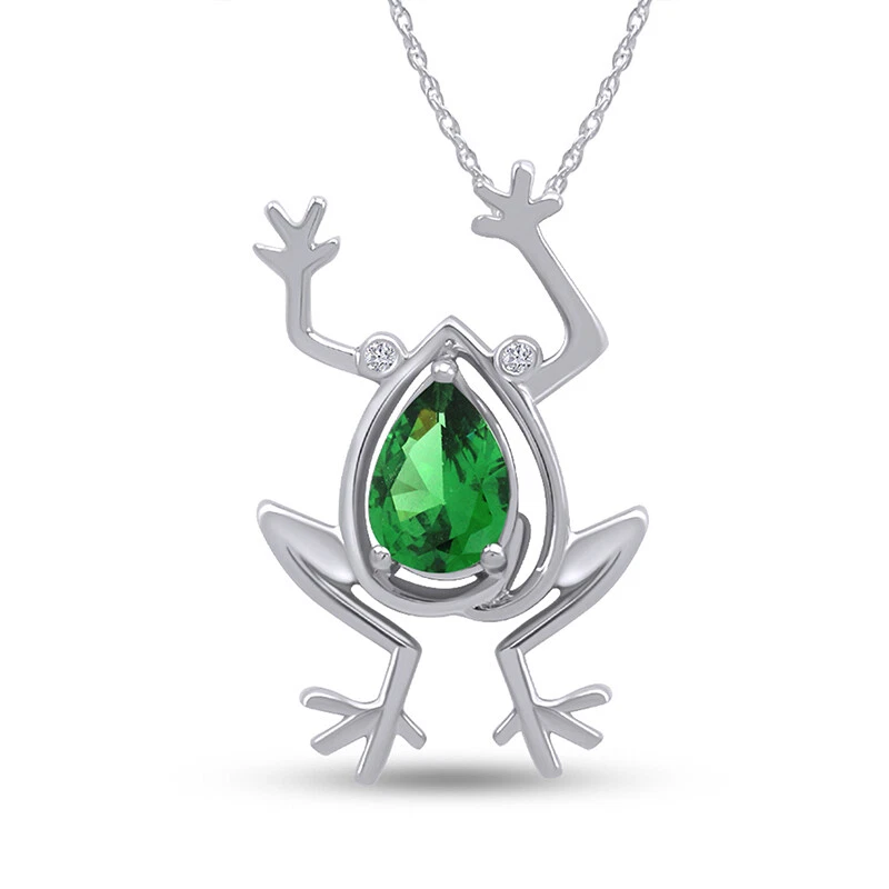 Emerald on sale frog necklace