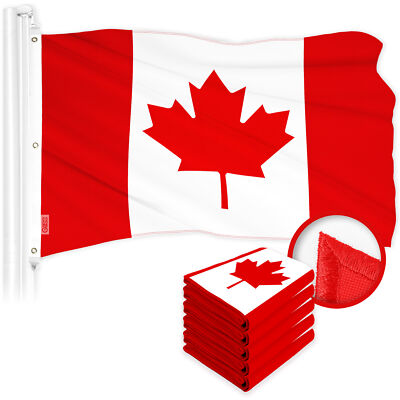 G128 5 Pack: Canada Canadian Flag 6x10 Ft Embroidered 300D Polyester