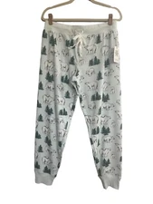 NWT PJ Salvage Medium Blue Polar Bear Trees Pajama Lounge Pants SOFT #PQCC/52