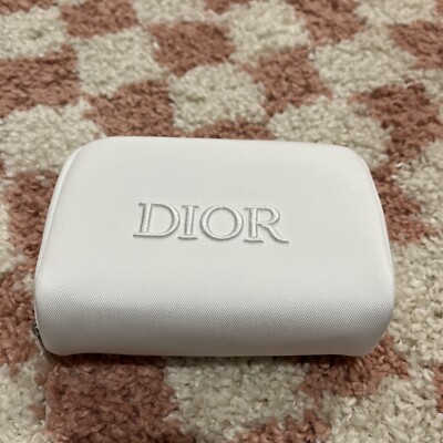 NEW DIOR Beauty White Makeup Bag Cosmetics Pouch with box