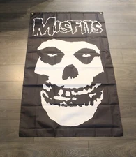 The Misfits Black Banner Flag 3x5 feet Punk Rock Music Band USA Shipper