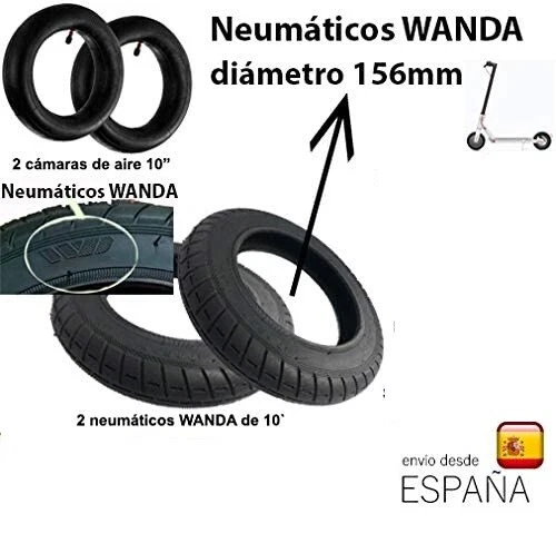 🛴PACK kit 2 ruedas WANDA 10" + 2 cámaras aire patinetes Xiaomi / Cecotec 🚚 - Imagen 2 de 12