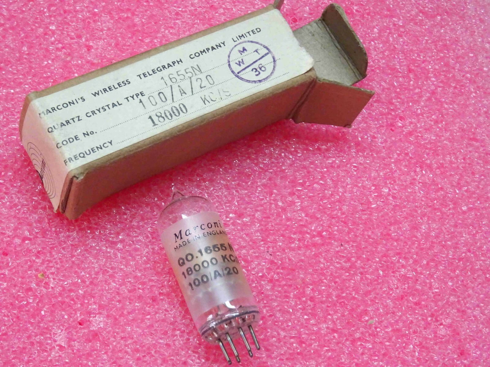 Quartz Marconi Type 1655N oscillateur de collection 100/A/20 en boîtier vintage