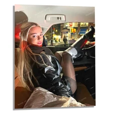 8x10 OLIVIA DUNNE Sexy Pantyhose Boots Car Candid EXCLUSIVE Photo Print OD012